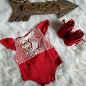 The Aria - Bright Rose & white lace babygirl